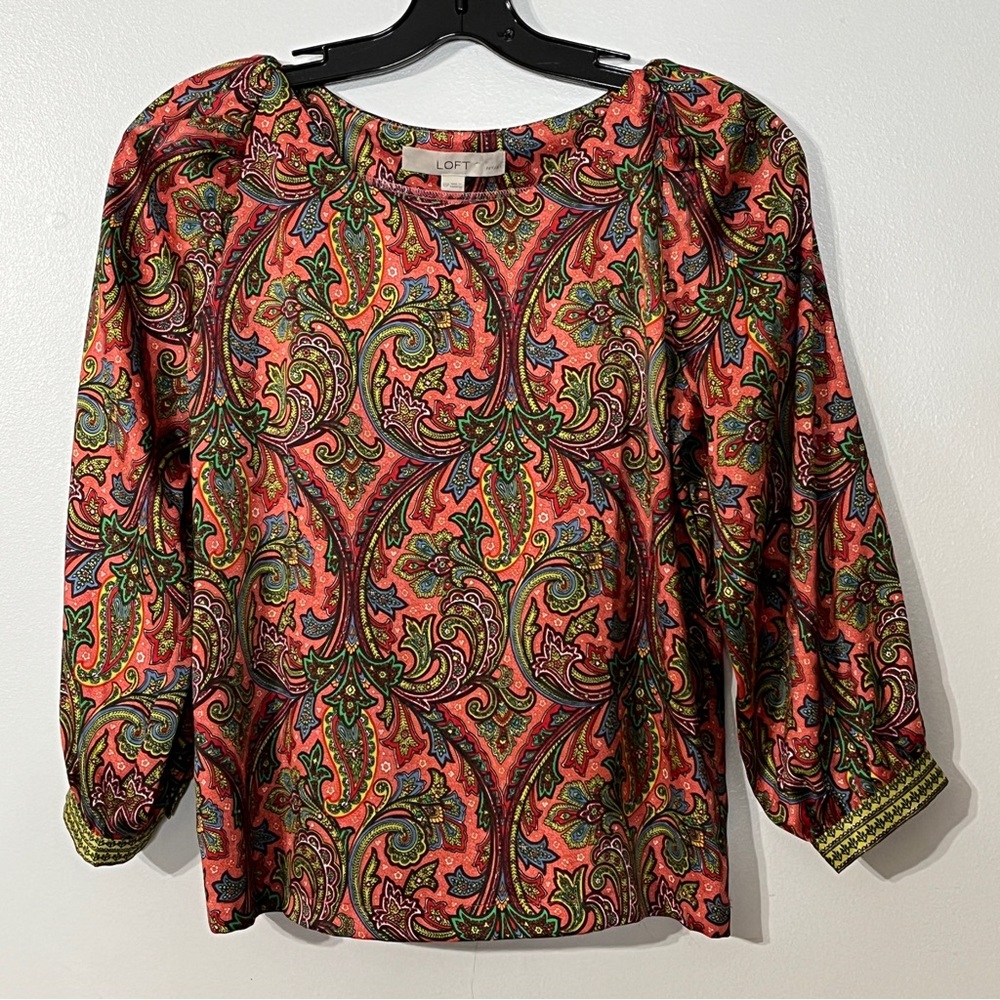 Ann Taylor Petite Paisley Blouse